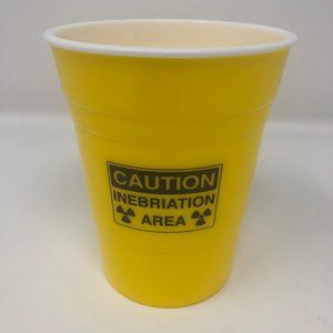 Reusable Party Cups "Caution Inebriation Area" 4 pack